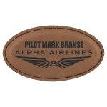Custom Lane Leatherette Oval Name Tag 3.25x1.75"
