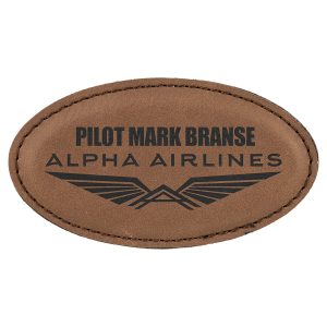 Custom Lane Leatherette Oval Name Tag 3.25x1.75"