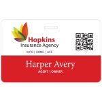 Custom Memphis Plastic Event Name Badge: 3-3/8" x 2-1/8" Horizontal