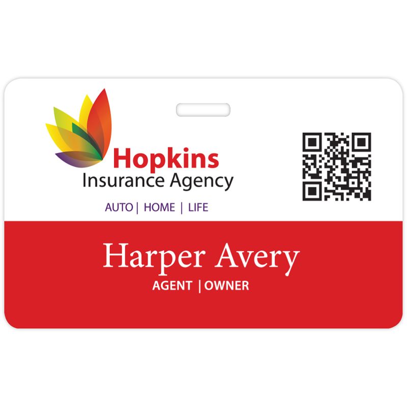 Custom Memphis Plastic Event Name Badge: 3-3/8" x 2-1/8" Horizontal