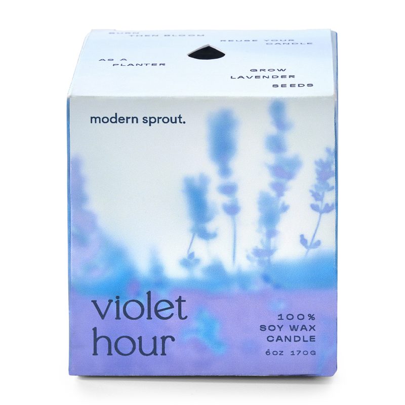 Custom Modern Sprout Garden Vibes Candle/Planter - Violet Hour-Lavender - 8