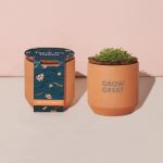 Custom Modern Sprout Tiny Terracotta Grow Kit Thank You Daisies - Terracotta - 5