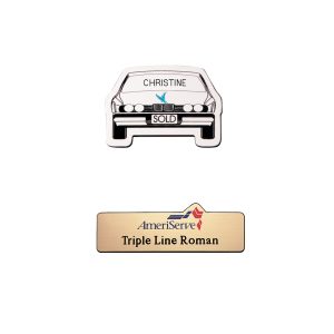 Custom New Orleans Plastic Name Badge (Custom sized between 0 and 3 sq. in.)