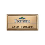 Custom New York Executive Metal Name Badge (Standard Size 1-1/2" x 3")