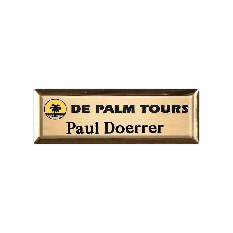 Custom New York Executive Metal Name Badge (Standard Size 1" x 3")