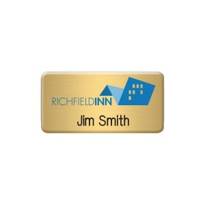 Custom New York Standard Metal Name Badge (Standard Size 1-1/2" x 3")