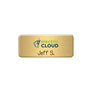 Custom New York Standard Metal Name Badge (Standard Size 1-1/4" x 3")