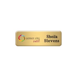 Custom New York Standard Metal Name Badge (Standard Size 1" x 3")
