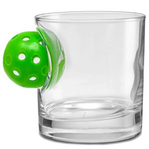Custom Pickleball Embedded Rocks Glass