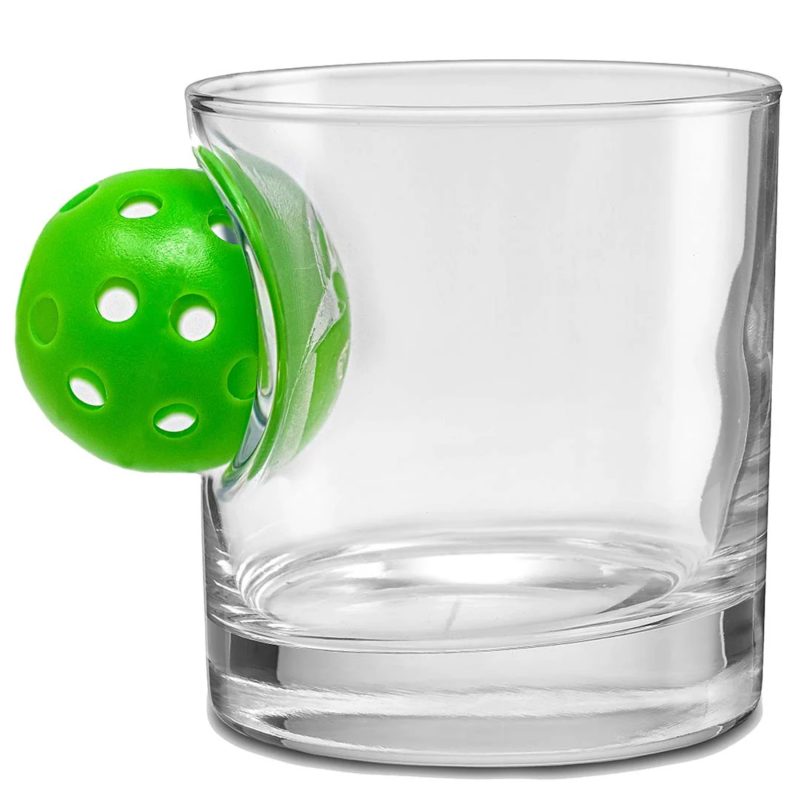 Pickleball-Embedded-Rocks-Glass-PICKLEBALLROCKS Custom Pickleball Embedded Rocks Glass