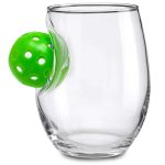 Custom Pickleball Embedded Wine Glass - 1