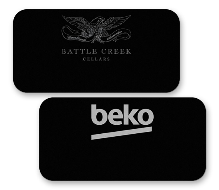 Custom Plastic Black Reusable Name Badge (1.5"x3") - 1