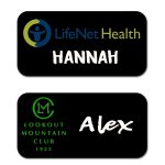 Custom Plastic Black Reusable Name Badge (1.5"x3")