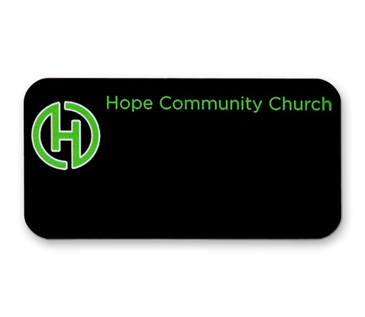 Custom Plastic Black Reusable Name Badge (1.5"x3") - 3