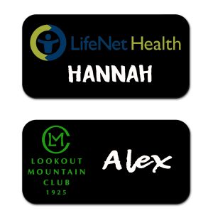 Custom Plastic Black Reusable Name Badge (1.5"x3")