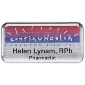 Custom Savannah Metal Name Badge (Standard Size 1-1/2" x 3")