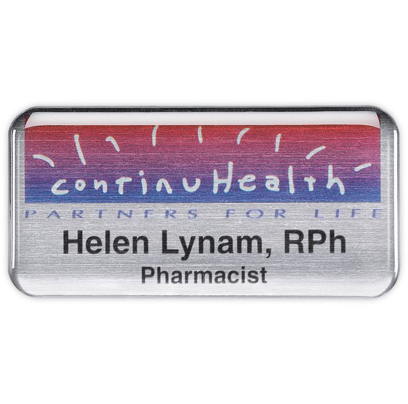 Custom Savannah Metal Name Badge (Standard Size 1-1/2" x 3")