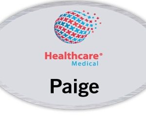 Custom Seattle Metal Name Badge (Standard Size 1-11/16" x 2-9/16" Oval