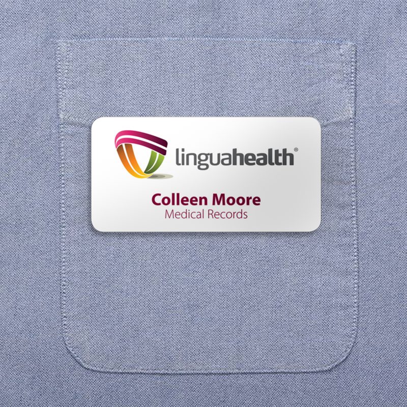 Custom St. Paul Plastic Name Badge (Standard Size 1-1/2" x 3") - 1