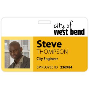 Custom Tacoma Plastic Photo Name Badge: 3-3/8" X 2-1/8