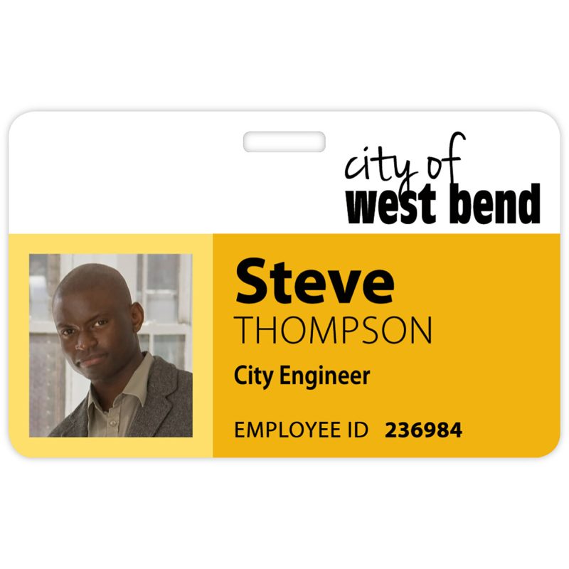 Custom Tacoma Plastic Photo Name Badge: 3-3/8" X 2-1/8