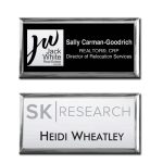 Custom The Athena Executive full color metal name badge 1 1/2" X 3"