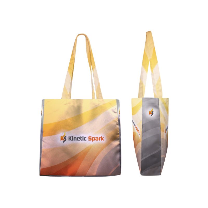 Custom Toddy® Gear 12" x 12" x 3" Poly Canvas 5-Panel Tote with 3" Gusset - 4