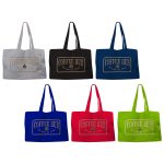 Custom Toddy® Gear 14" x 10" x 5" Poly Canvas 5-Panel Tote with 5" Gusset - 6