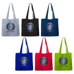 Custom Toddy® Gear 14" x 16" x 3" Poly Canvas 5-Panel Tote with 3" Gusset - 8
