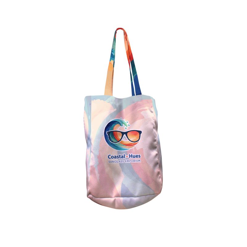 Custom Toddy® Gear 8" x 10" x 5" Poly Canvas 5-Panel Tote with 5" Gusset - 2