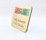 Custom Zeus Metallic Plastic Full Color Name Badge (1"x3") - 1